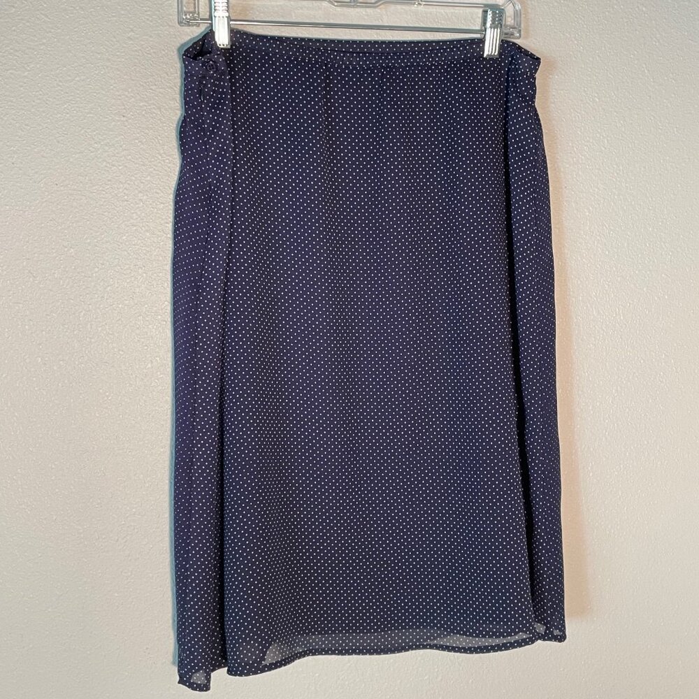 Jaclyn Smith Classic blue with white polka dots skirt, size XL